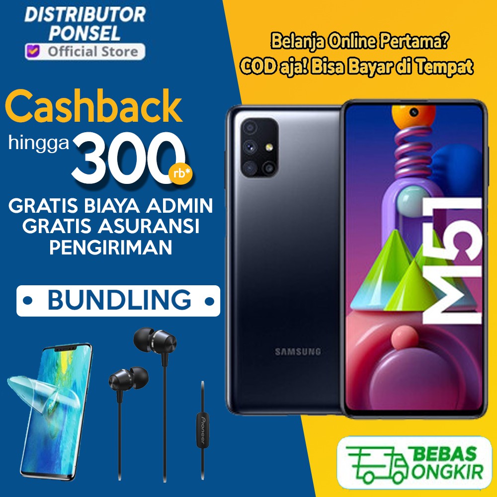 Samsung Galaxy M51 8/128GB Garansi Resmi Samsung M 51 8 GB 128 GB Hitam