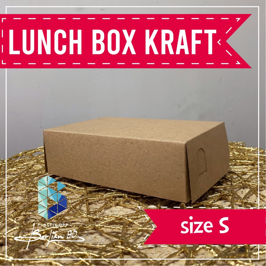Lunch Box Kertas Kraft Coklat Ukuran S Isi 50 Pcs / Paper Box Lunch / Kotak Makan Kertas / Box Kotak