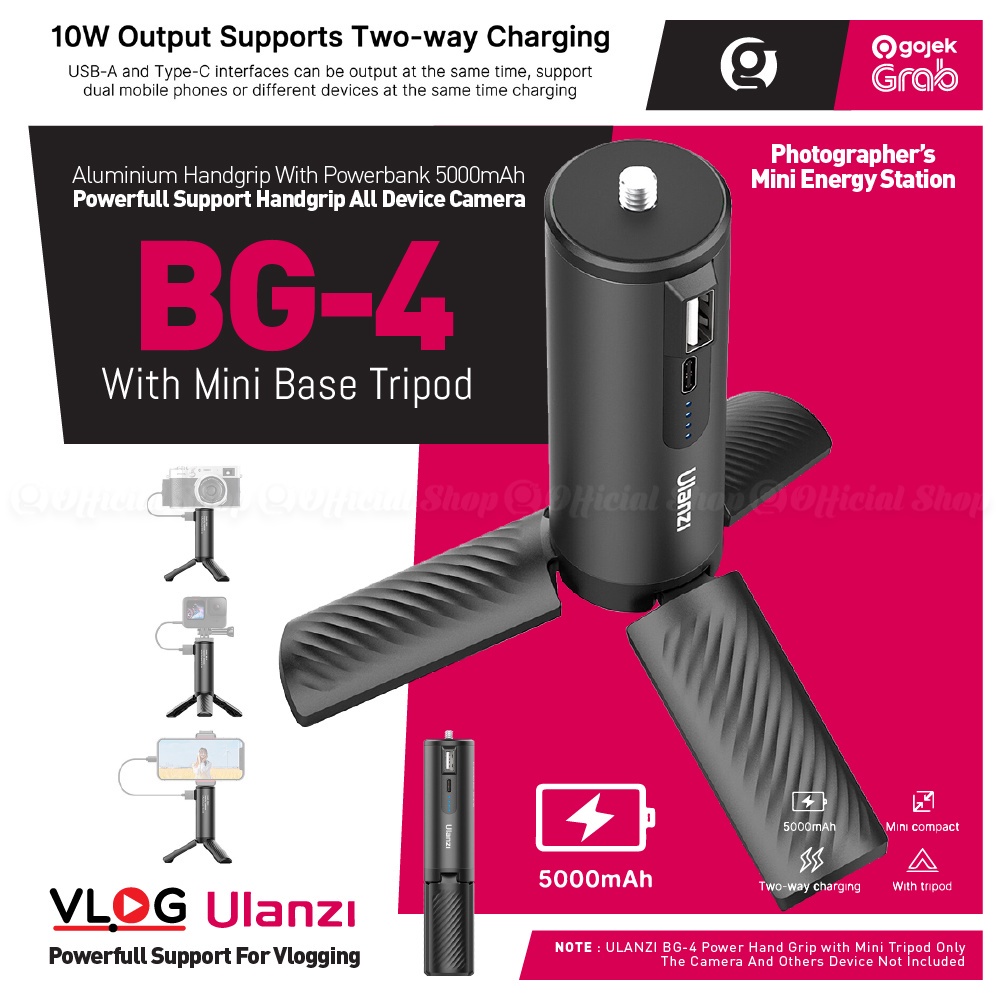 Ulanzi BG-4 Power Bank Mango con trípode - 5000 mAh