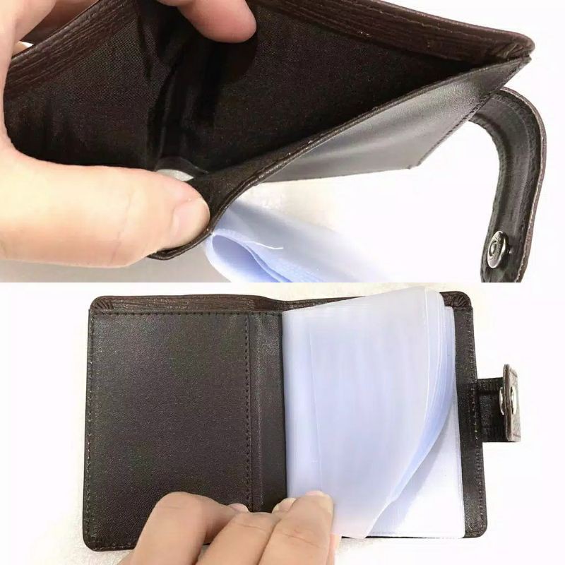 Dompet Kartu 18 in 1 Card Holder + slot uang kulit sintetis model PENGUNCI KAIT elegan