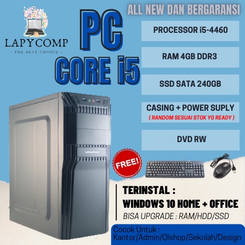 PROMO CPU RAKIT INCLUDE DVD BOARD H81 PROCESSOR INTEL CORE i5-4460 8GB 250GB SSD SATA