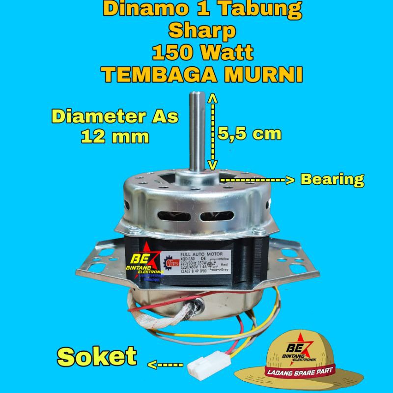 [COD] Dinamo Mesin Cuci Sharp 1 Tabung Soket Motor Mesin Cuci Sharp Otomatis 150 W no.38