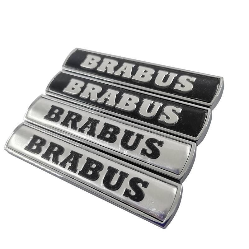 2 X Metal BRABUS Logo Car Side Fender Decorative Emblem Sticker Decal Badge For Mercedes Benz BRABUS