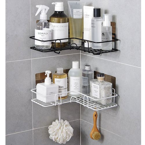 Rak Sudut Kamar Mandi Tempel Dinding Keramik Rak Dapur Besi Serbaguna Rak Sabun Kamar Mandi Rak Kama