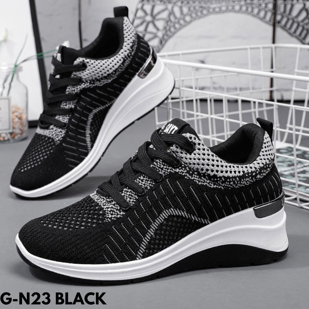 SNEAKERS TALI WANITA HIGHSOLE IMPORT NYAMAN GAUL KUALITAS BAGUS ELASTIS ANTI SLIP KEKINIAN GN23 VALERY