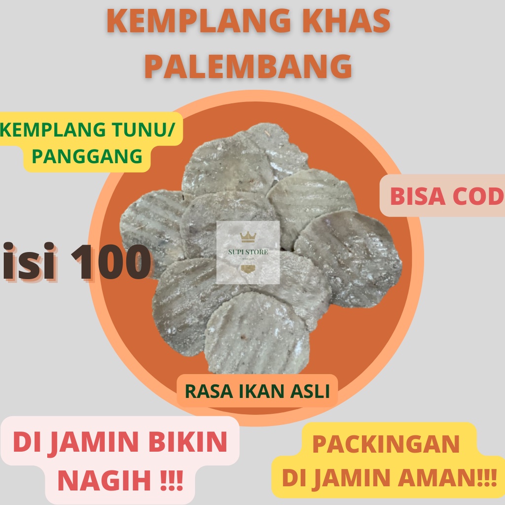 KERUPUK KEMPLANG PANGGANG ASLI PALEMBANG MAKANAN KHAS PALEMBANG TERMURAH / KERUPUK KEMPLANG TUNU ISI