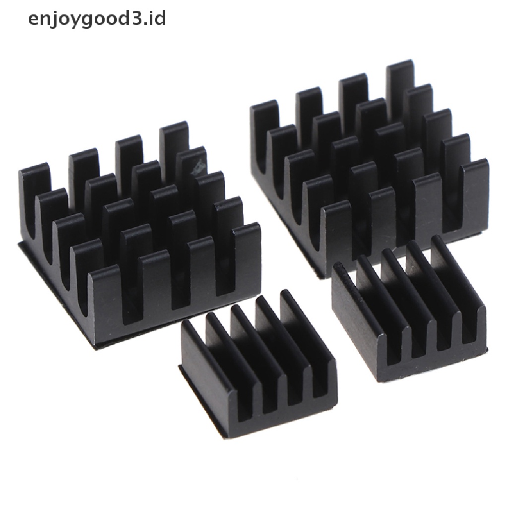 4pcs Heatsink Pendingin Bahan Aluminum Warna Hitam Untuk Raspberry Pi 3 / 2 / Rpi