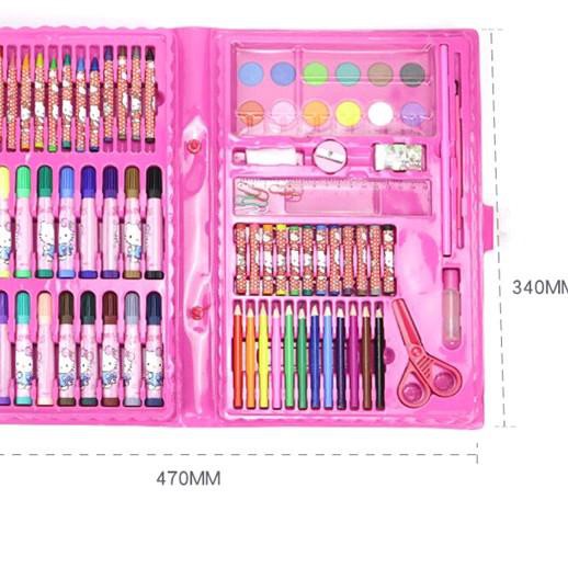 

✻ Pensil Warna Crayon Set 86 Pcs Alat Lukis Gambar Kado Anak Gift Set - Merah Muda ➦