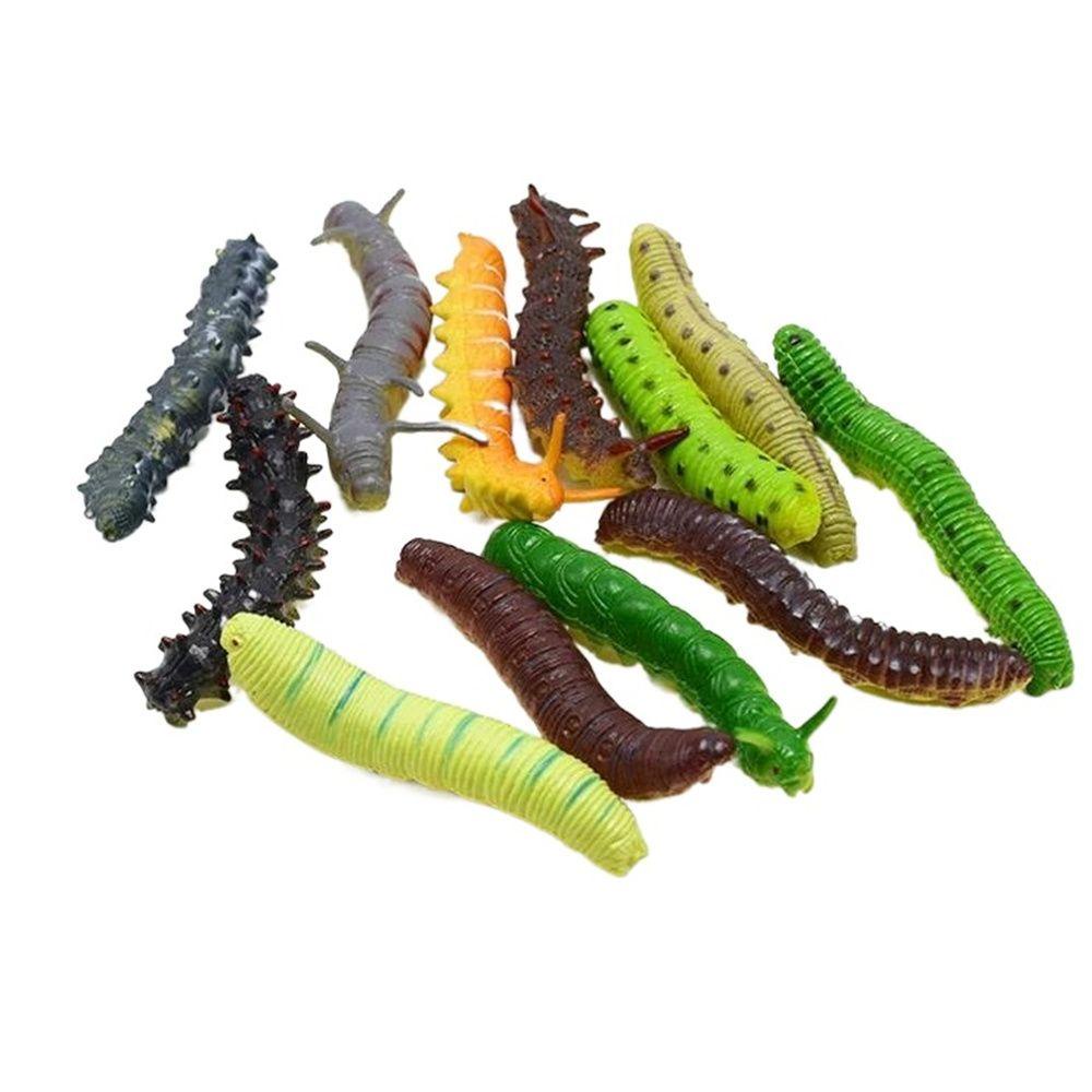 Lanfy Twisty Worm Toy 12Pcs/Lot Mainan Anak Mop's Day Props Canda Gags Realistis Fake Caterpillar Ulat Palsu