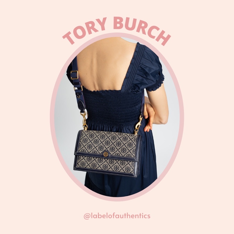TORY BURCH T MONOGRAM JACQUARD SHOULDER BAG