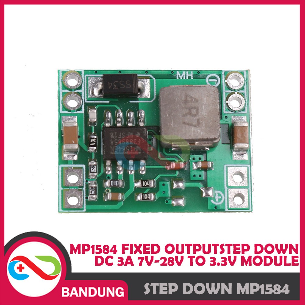 MP1584 SMALL FIXED OUTPUT STEP DOWN DC 3A 7V-28V TO 3.3V MODULE PENURUN TEGANGAN DC KE 3.3V