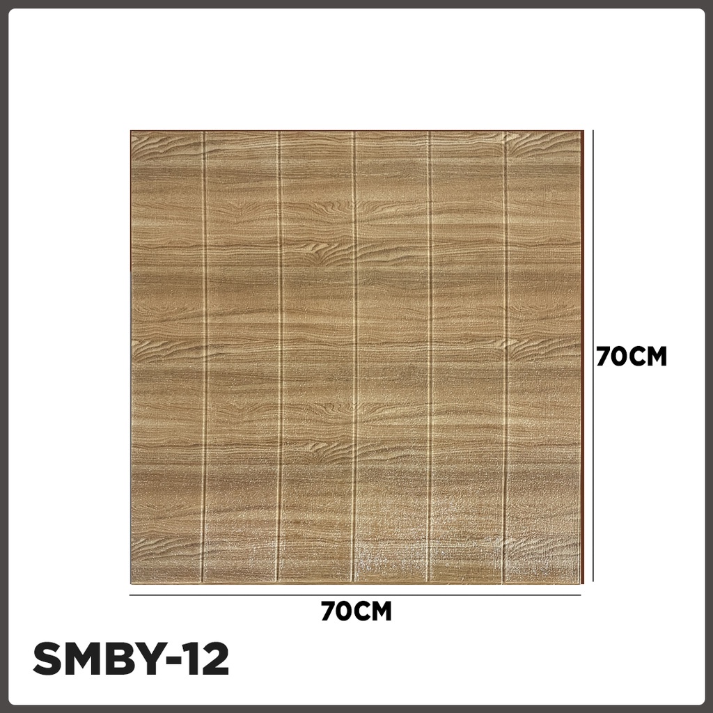 Paus Biru - Wallpaper dinding 3d motif kayu wood foam 70x70cm / wallfoam motif kayu-KAYU 3mm SMBY-12