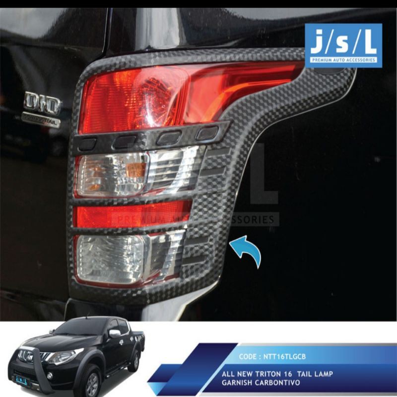 garnish lampu belakang all new Triton Hitam &amp; Chrome &amp; Carbon / tail lamp garnish jsl