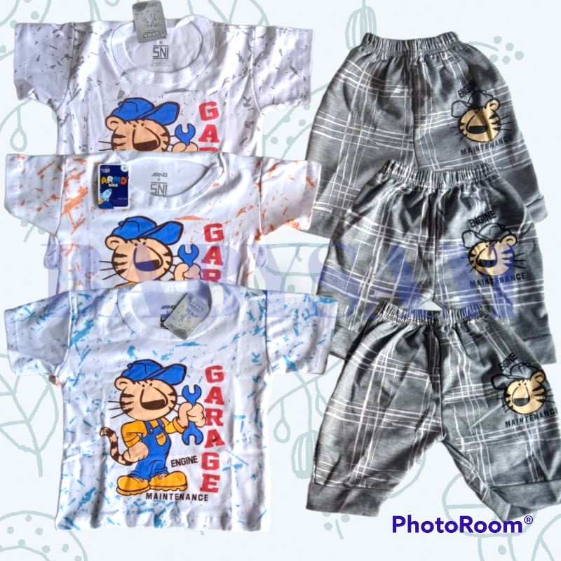 Setelan Joger Baby Boy 0-18 Bulan Motif Kartun Lucu || Pakaian Anak Bayi Kaos Anak Retro || Set Laki laki