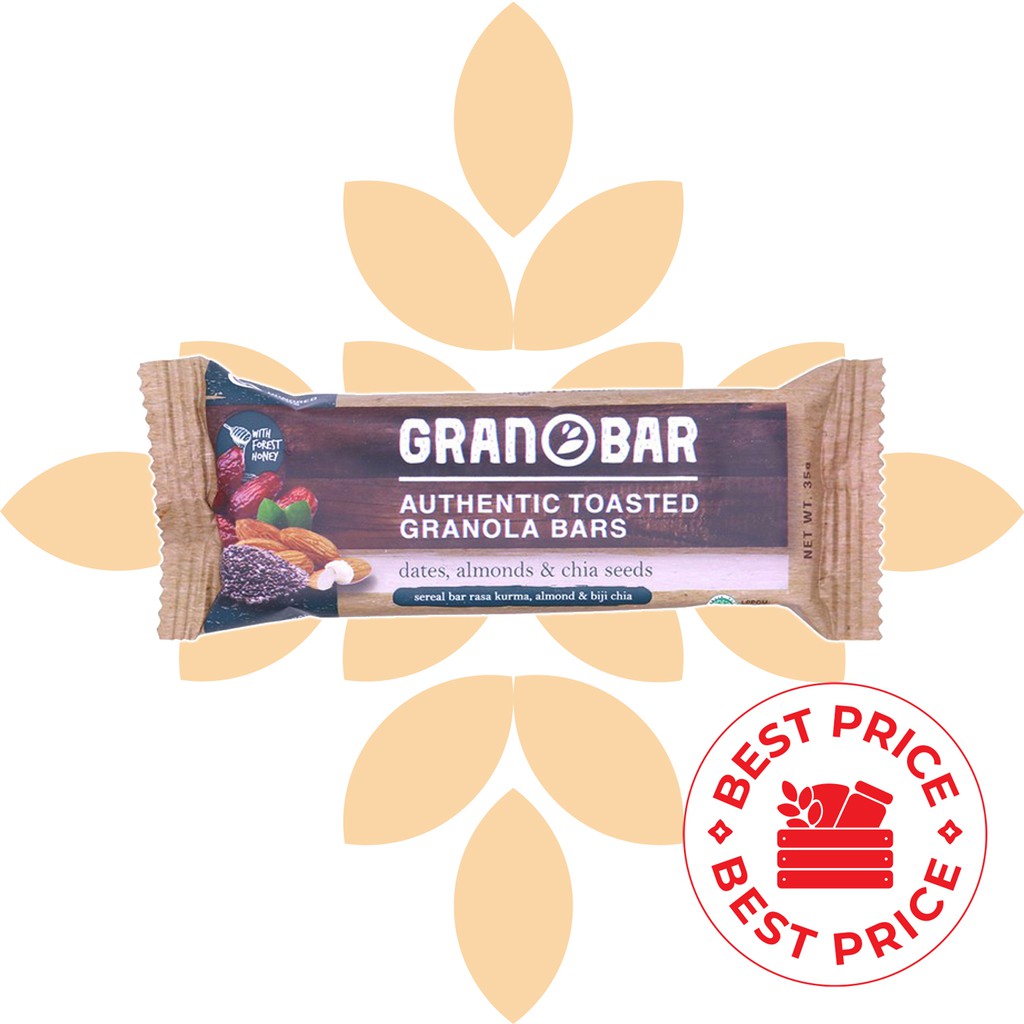 GRANOLA CREATION BAR - DATES, ALMONDS &amp; CHIA SEED 35 GR (1PCS)