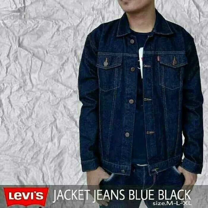 JAKET JEANS BLUEBLACK XXL PREMIUM / Jaket Levis Cowok Jumbo