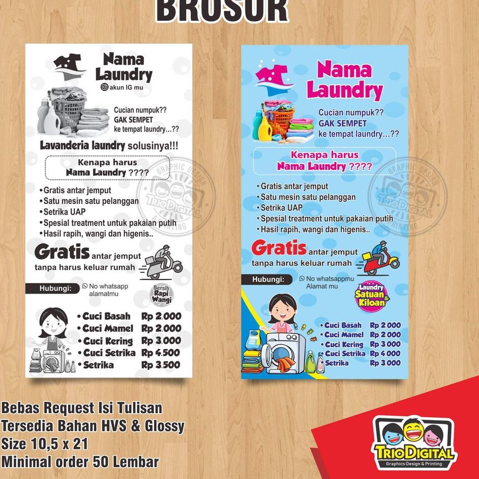 Diskon DLYWZ Brosur Laundry | Sekolah | Les Bimbel Q54 Ready