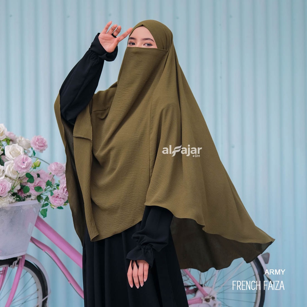 Jilbab Khimar Syari Muslimah French Faiza Crinkle Airflow by Alfajar Griya Muslim