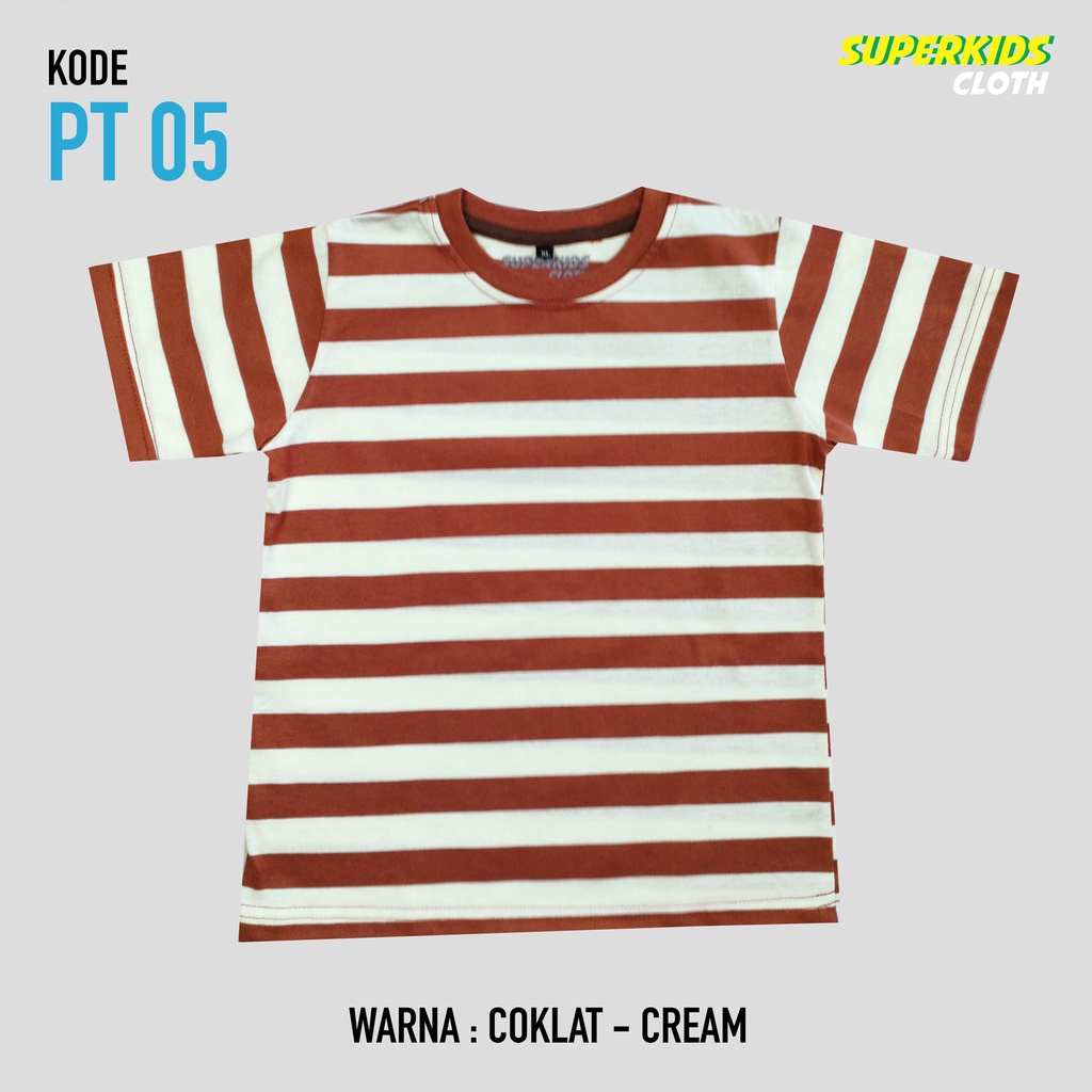 KAOS ANAK STRIPE SALUR TERMURAH ECER GROSIR SUPERKIDS CLOTH 1 - 11 TAHUN