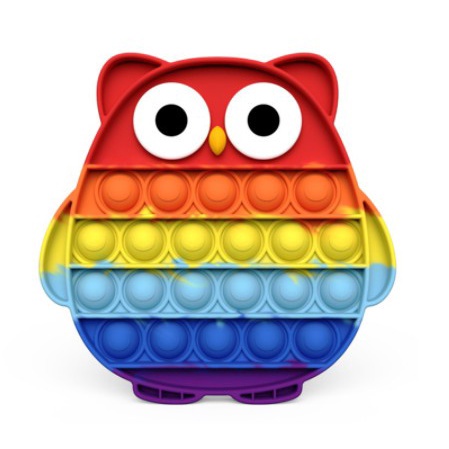 mainan push bubble fidget pop it fidget toy popit rainbow-owl