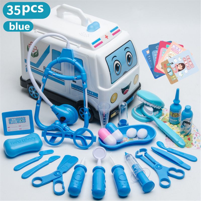 Mary☆ 35/45 Pcs Girls Role Play Doctor Game Medicine Simulation Dentist Treating Teeth