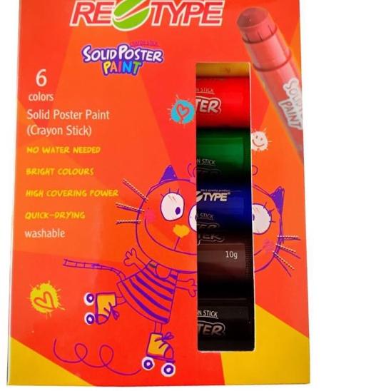 

Terlaris, Retype Solid Poster Paint Crayon Stick Face Painting Non Toxic Crayon No Smell Safe Aman T