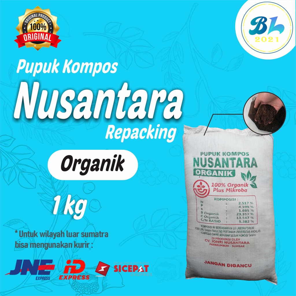 Pupuk Kompos Organik Nusantara Repacking 1kg