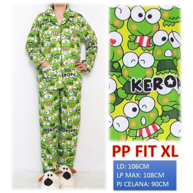 BESS - Piyama CP &amp; PP / Stelan Baju Tidur Murah / Corak KEROOPI