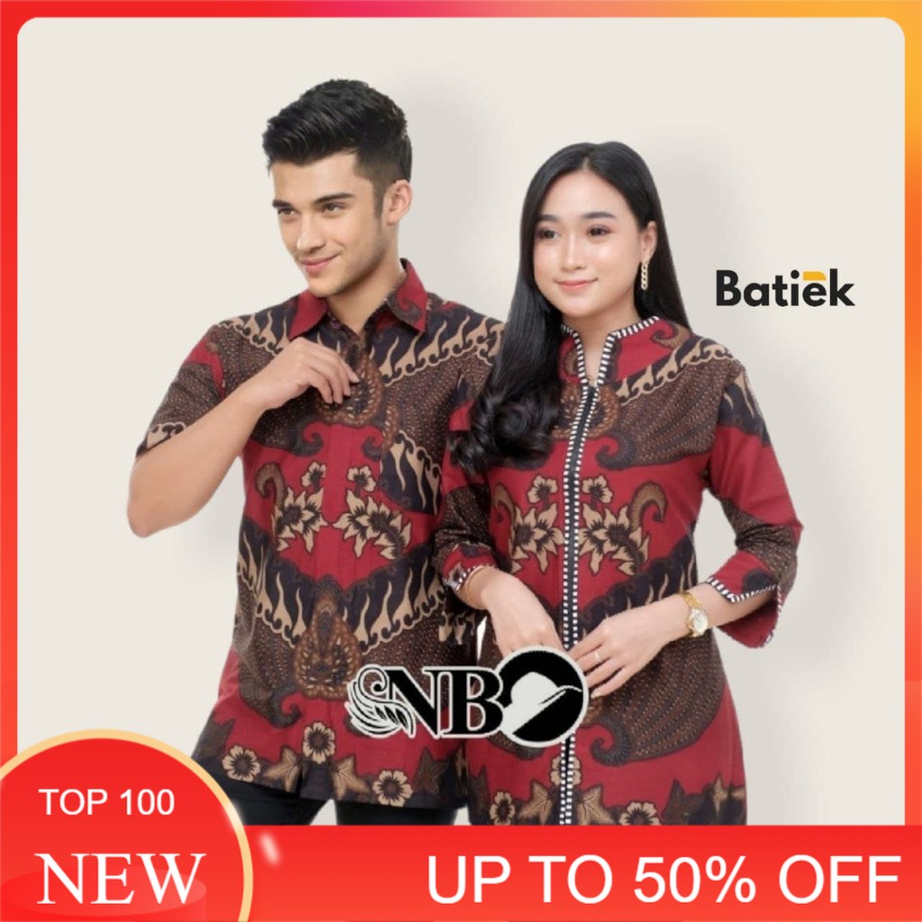 tey-17 Batik wanita ASJ SA HRB 026 Kenongo Kemeja Tosca Pendek couple terlaris dishopee