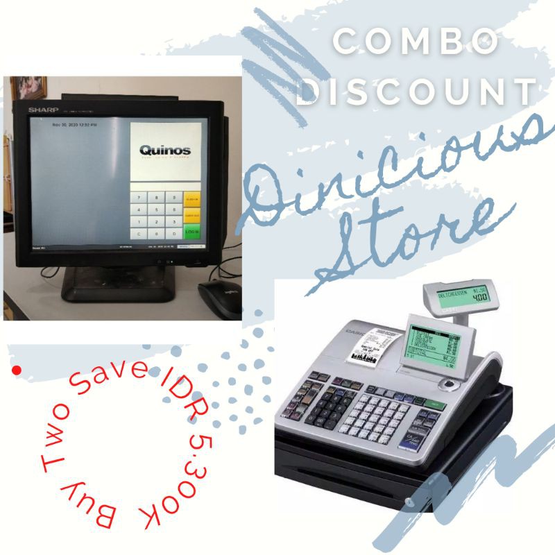 

Combo Hemat Mesin Kasir SHARP RZ X750 (QUINOS POS) & Cash Register Casio SE S400