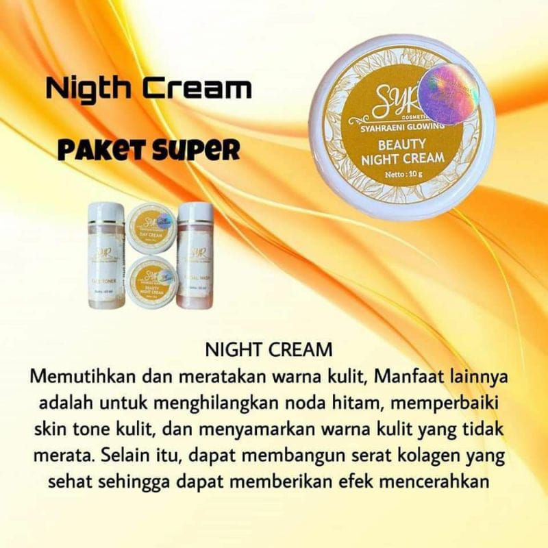 COD BPOM Eceran Beauty night cream paket super syahraeni glowing nigth cream syahreni glowing cream 