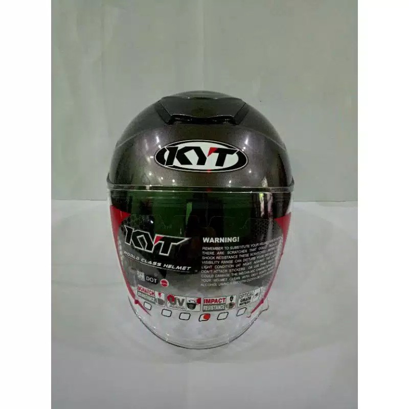 HELM KYT KYOTO SOLID ABU/GUNMETAL - ANTI THEFT SNI/DOT
