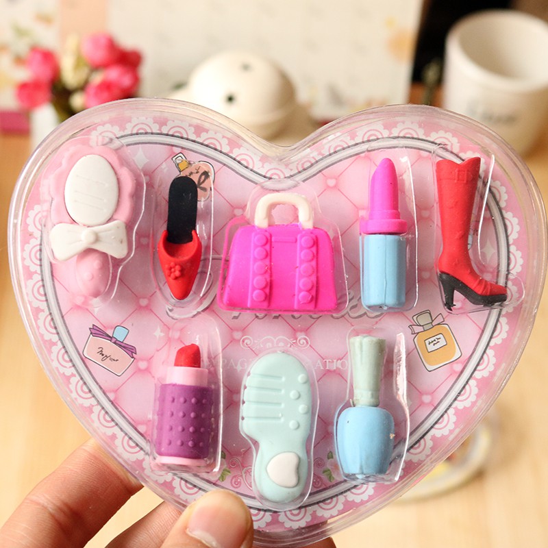 

1 Set Penghapus Kreatif Kosmetik Cewek Kotak Love / Love Cosmetic Box Eraser