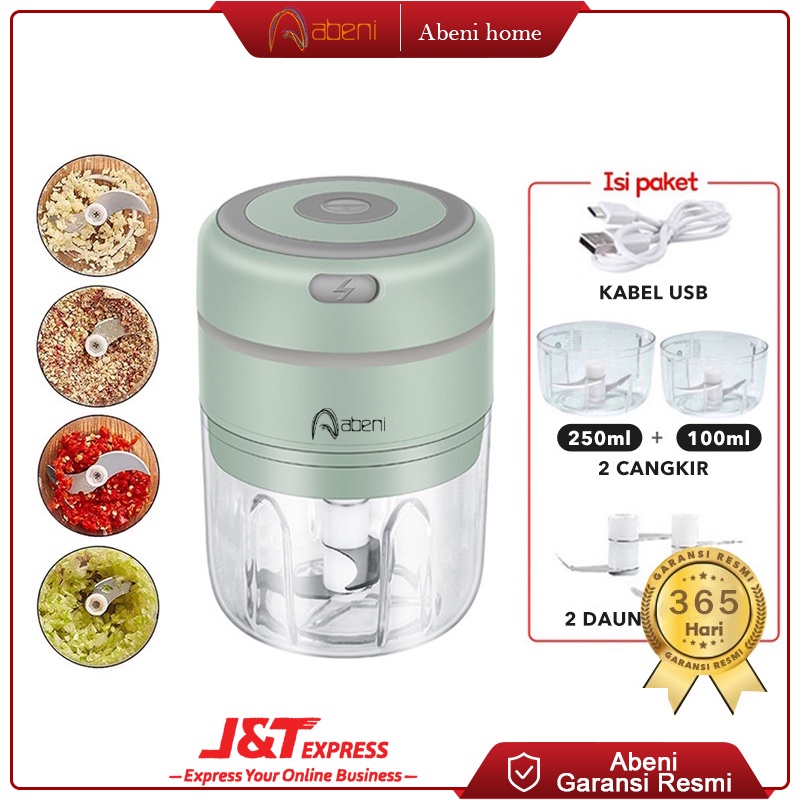 Abeni Blender Bumbu Mini Portable Praktis Multifungsi Blender Daging Bawang Cabe Bawang Putih USB Charging