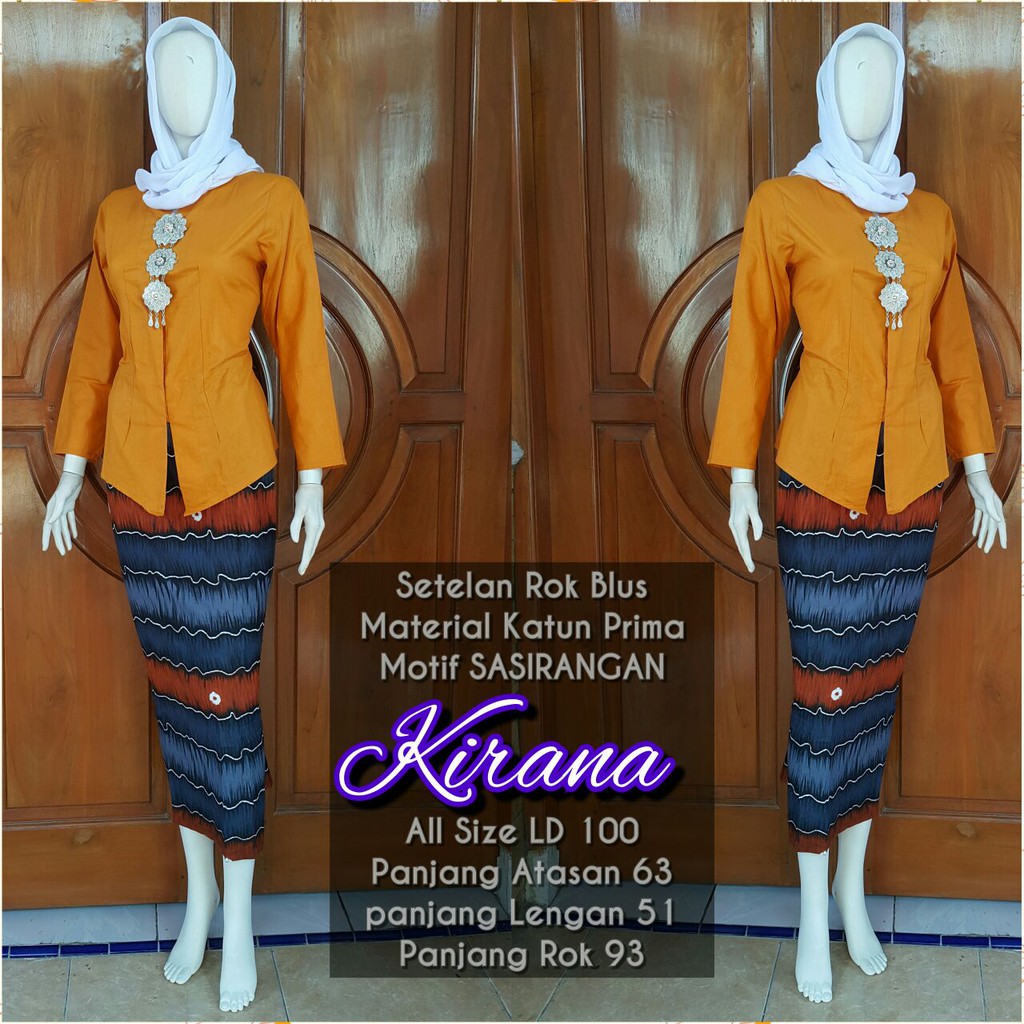 BAJU SETELAN KEBAYA BATIK WANITA KIRANA SASIRANGAN