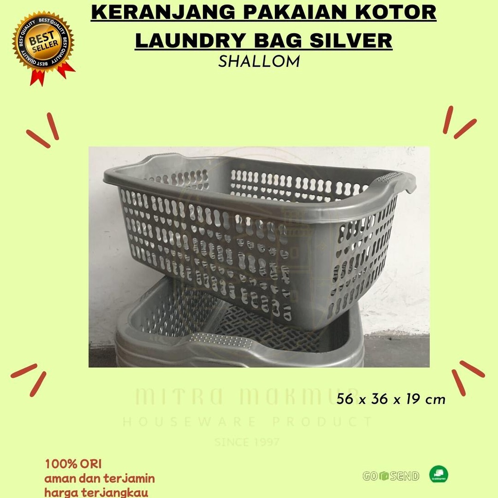 KERANJANG PAKAIAN KOTOR PERSEGI SILVER / KERANJANG BAJU EKONOMIS