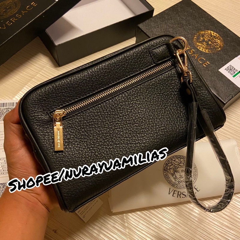 Versace clutch ori leather import premium clutch kulit asli import