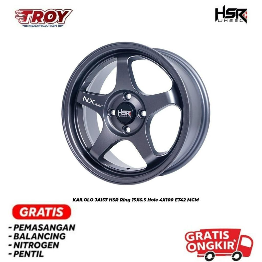 Velg Single Pcd HSR KAILOLO JA157 R15 Velg Brio,Jazz,Yaris,Ayla,Swiff Free Ongkir