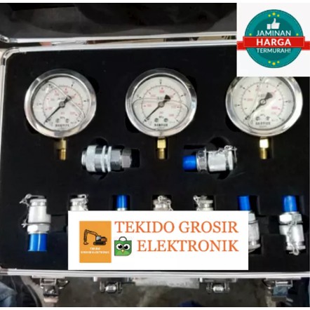 Pressure Gauge isi 3 mata Set 10 MPA 40MPA 60MPA Test Tekanan Hydraulic.