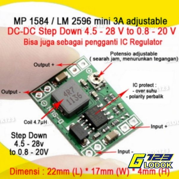 MP1584EN 3A DC DC Step Down Module Adjustable Converter Mini LM2596