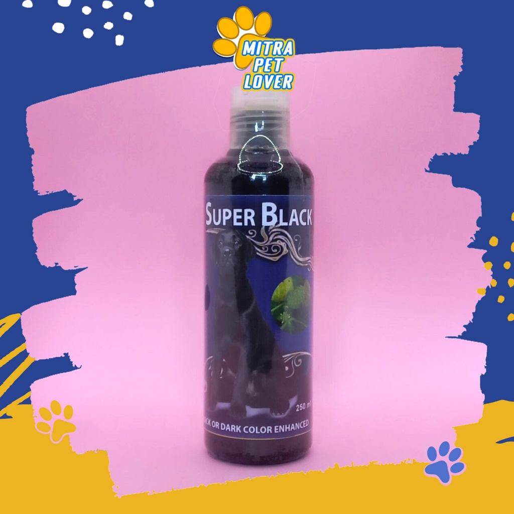 SHAMPO ANJING BULU HITAM - SHAMPOO SUPER BLACK DOG 250 ML ORIGINAL - RAMBUT ANJING BERKILAU BERSIH WANGI LEMBUT HALUS SUPERBLACK SUPER-BLACK PET ANIMAL HEALTHCARE AND VETERINARY TAMASINDO OBAT KESEHATAN DAN VITAMIN HEWAN BINATANG PELIHARAAN MITRAPETLOVER