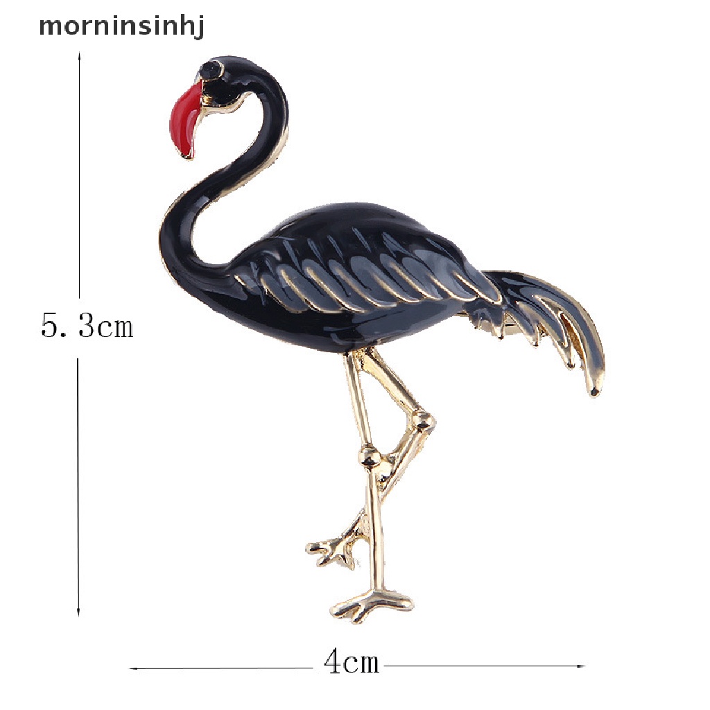 Mornin Bros Pin Enamel Bentuk Flamingo Elegan Untuk Wanita