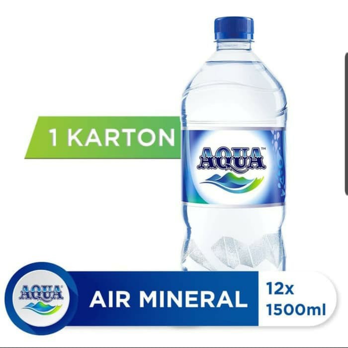 

Air Mineral Aqua 1500 ml 1.5 liter isi 12 botol