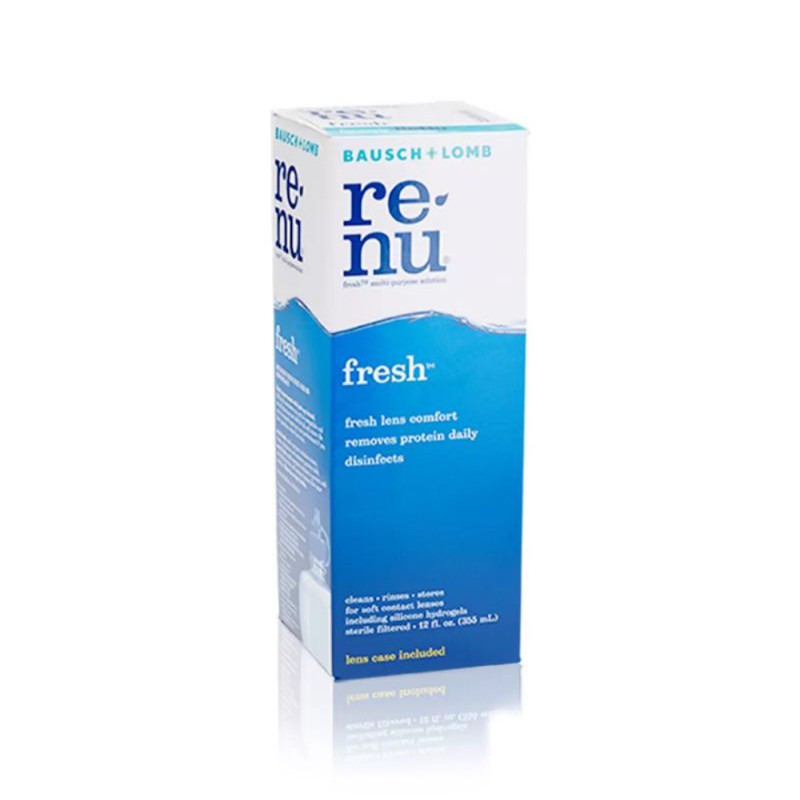 Cairan pembersih softlens RENU/air pencuci &amp; perendam soflen renu biru by bausch+lomb 350ml