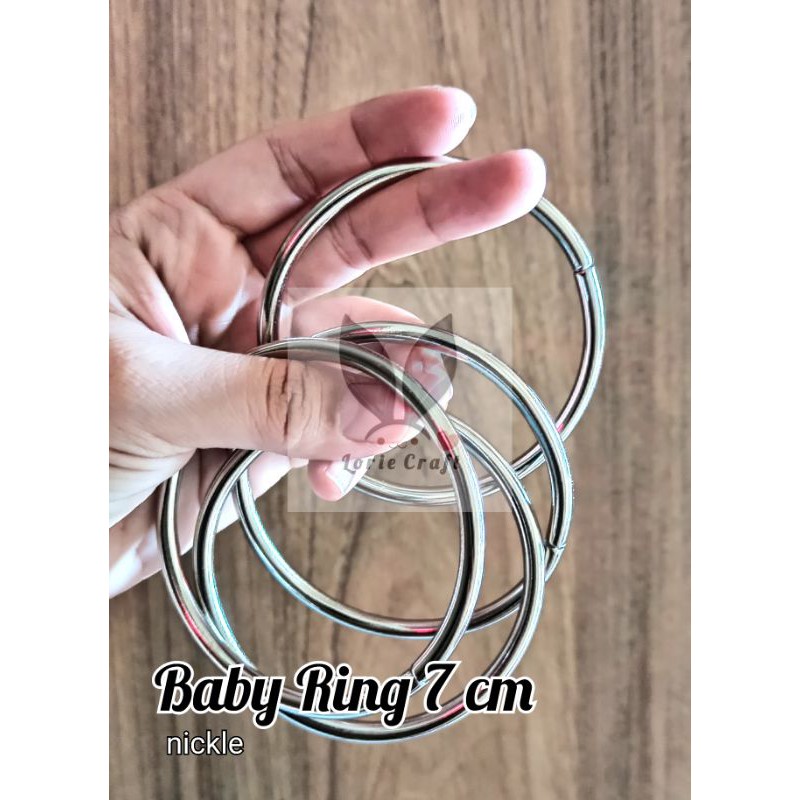 Ring Sling Gendongan Bayi o bulat besi 7cm 70mm lingkaran ring 7 cm 6 cm 5 cm 70 mm nickle putih