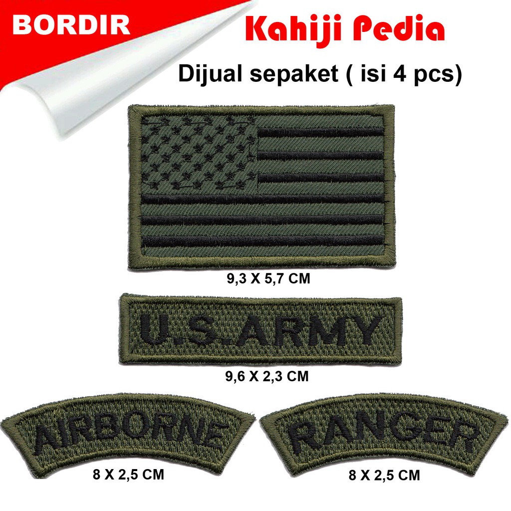 Patch bordir emblem bordir US Army sepaket