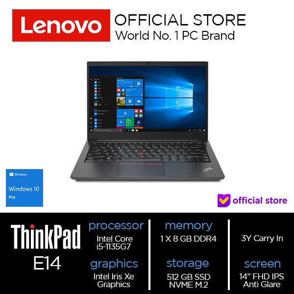 

BigSales-id : Lenovo ThinkPad E14 Gen 2 Core i5-1135G7 8 Gb 512 SSD Iris Xe W10 Pro