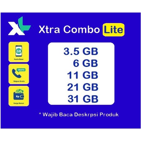 XL XTRA COMBO LITE (2GB / 3.5GB / 6GB / 11GB / 21GB / 31GB) INJEKSI/TEMBAK TERMURAH 