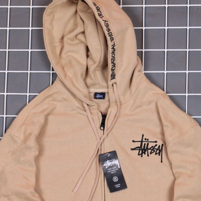 Sweater Hoodie Stussy Zipper Small Logo Basic