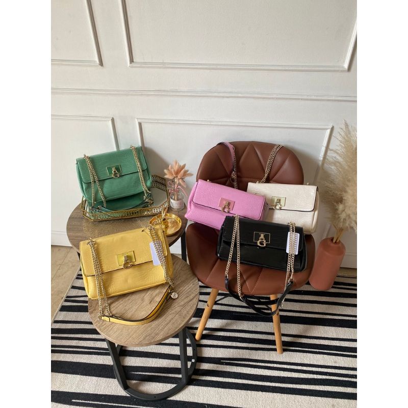 guess gs carbel croco shoulder bag